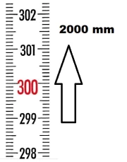 VERTICAL FLEXIBLE RULE ZERO AT THE BOTTOM LENGTH 2000 MM<br>REF : RGVR1-00B020